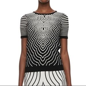 Marc by Marc Jacobs black & white psychedelic knit top